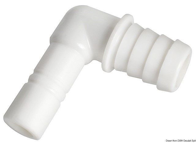 Raccordo cilindrico a gomito per tubo 20 mm