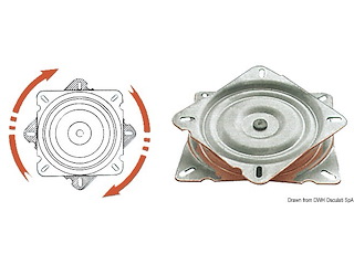Base girevole inox frizionata per sedile 165x165 mm