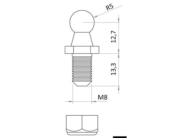 Pallina fissaggio molle gas