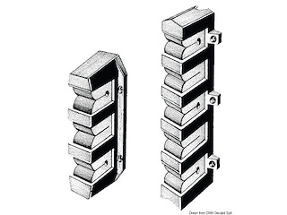 Supporto per 3 canne 198x62 mm