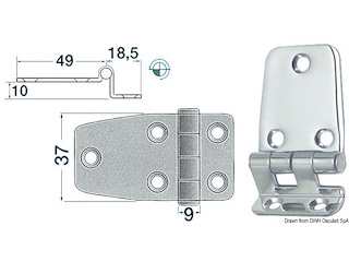 Cerniera inox a sbalzo 67,5x37 mm