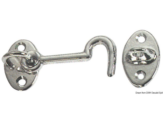 Gancio ottone cromato 60 mm