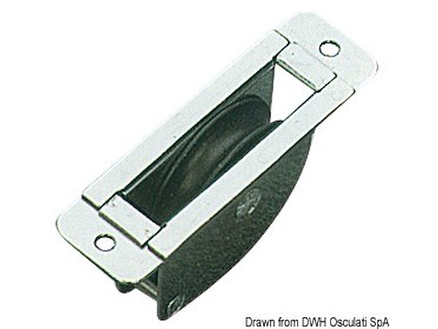 Bozzello inox incasso 1 puleggia 40x5