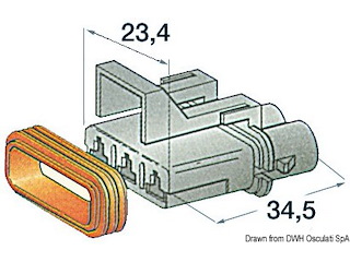 Connettore stagno femmina 3 poli