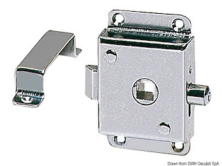 Serratura per WC ottone cromato 70x45 mm