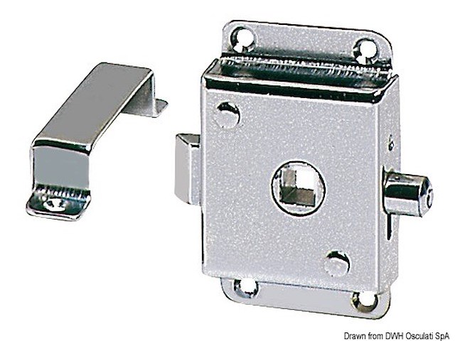 Serratura per WC ottone cromato 70x45 mm