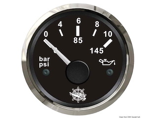 Indicatore pressione olio 0/10 bar nero/lucida