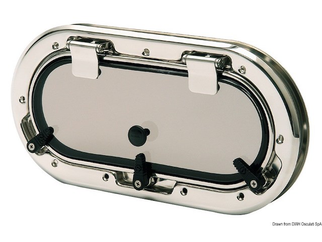 Oblò Bomar inox ovale 400 x 200 mm