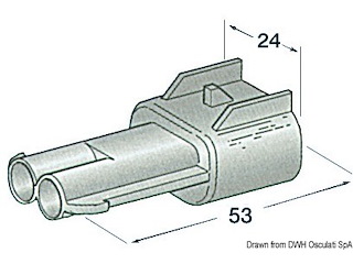 Connettore stagno maschio 2 poli