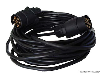 Cavo prolunga rimorchio 2 spine/7 poli 7 m