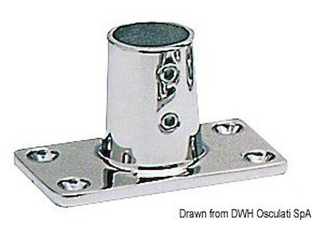 Base inox diritta quadra 25 mm