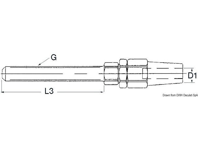 Terminale inox tenditore Ø 6mm