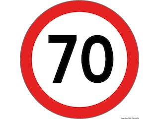 Segnale velocità omologato adesivo 70 Km/h