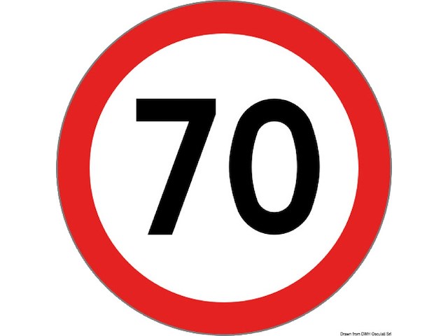 Segnale velocità omologato adesivo 70 Km/h