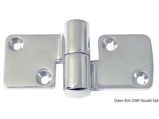 Cerniera inox sfilabile destra 100x50 mm