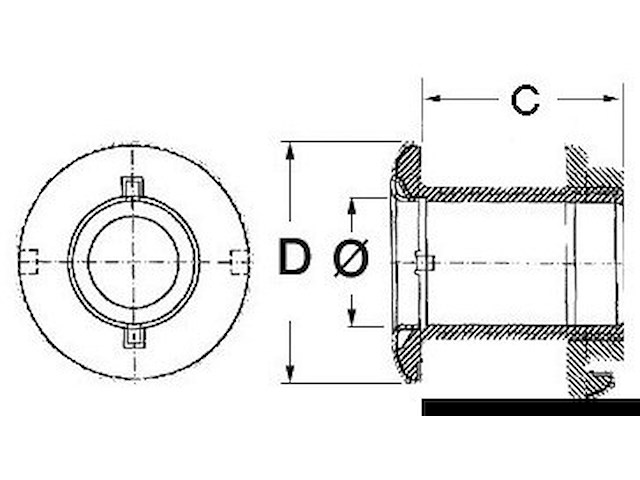 Scarico a mare inox 1" 1/2 x 112 mm