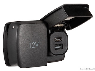 Presa Flip Pro Duo USB-A+USB-C e Power Socket 12V