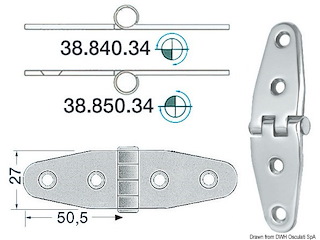 Cerniera inox 101x27 mm