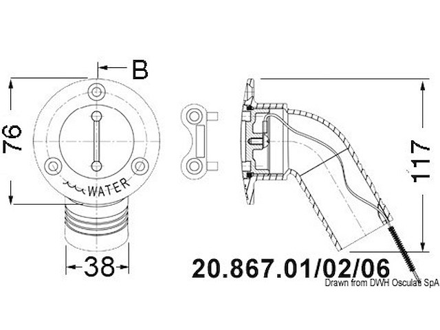Tappo inox 30° Fuel 38 mm