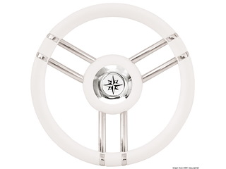 Volante Apollo inox+poliuretano Ø 350 mm bianco