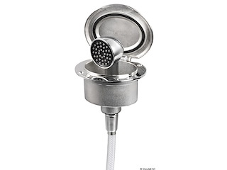 Box Elissa inox con doccia Keji tubo PVC 4 m