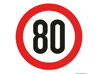 Segnale velocità omologato adesivo 80 Km/h