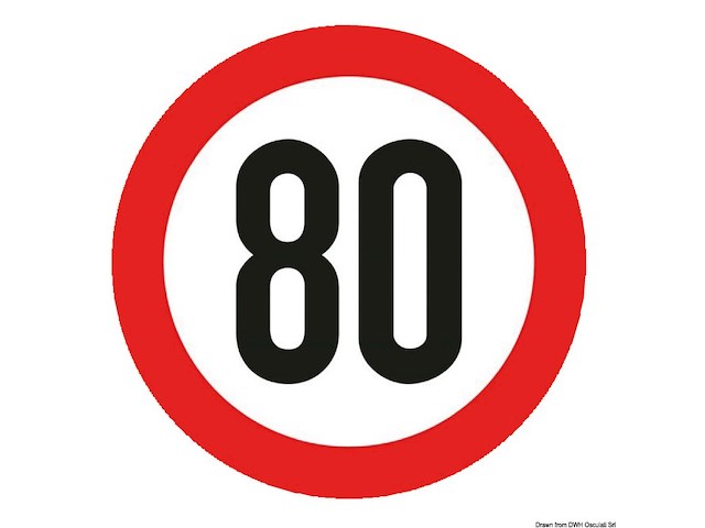 Segnale velocità omologato adesivo 80 Km/h