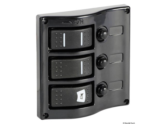 Pannello 3 interruttori grafite