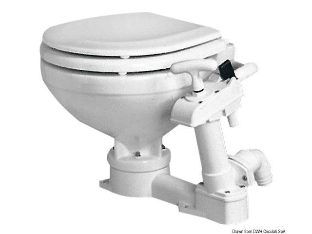 WC manuale compact tavoletta legno