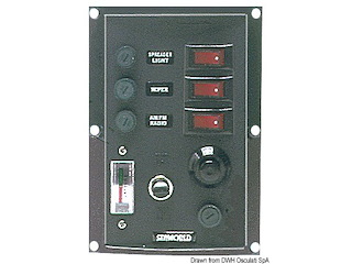 Pannello 3 interruttori+tromba verticale