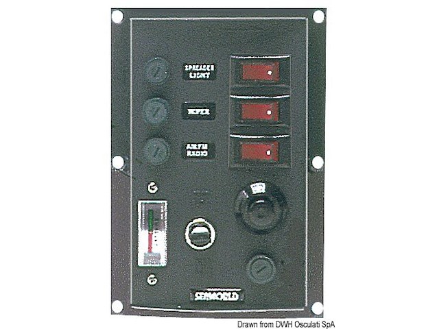 Pannello 3 interruttori+tromba verticale