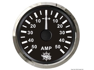 Amperometro con shunt 50 A nero/lucida