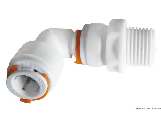 Raccordo a 90° femmina con maschio da 3/8"
