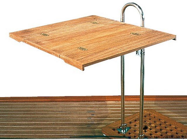 Tavolo teak pieghevole senza bordo 90x60