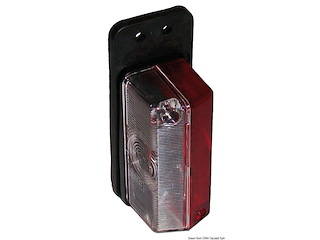 Fanale d'ingombro base gomma bianco/rosso