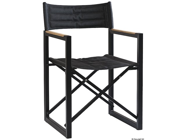 Sedia pieghevole alluminio teak ARC The Square antracite