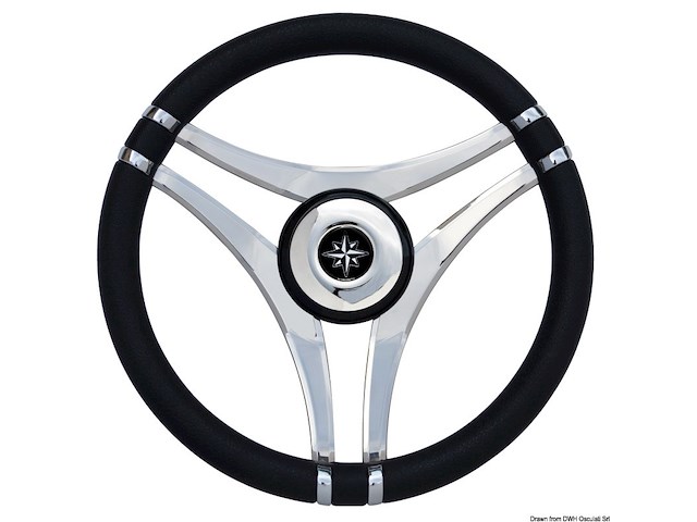 Volante IMPACT nero Ø 350 mm con razze acciaio