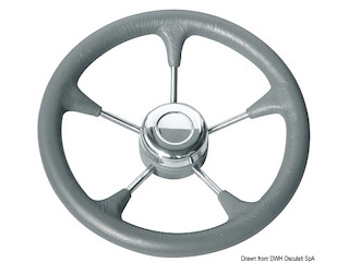 Volante poliuretano razze inox Ø mm 280 grigio