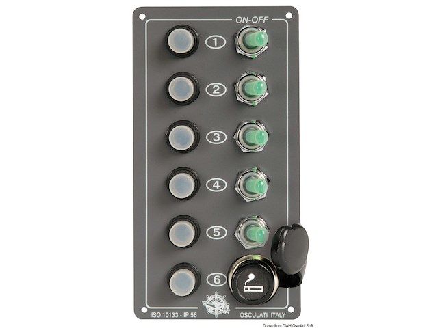 Pannello Elite 5 interruttori + presa accendino