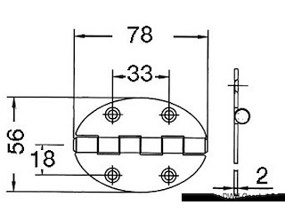Cerniera 78x56mm 2mm viti