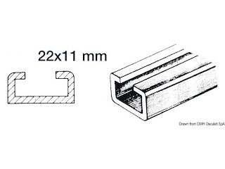 Rotaia per scorrevoli 1 m 22x11mm