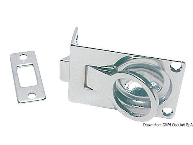 Scrocchetto a filo ottone cromato 57x40 mm