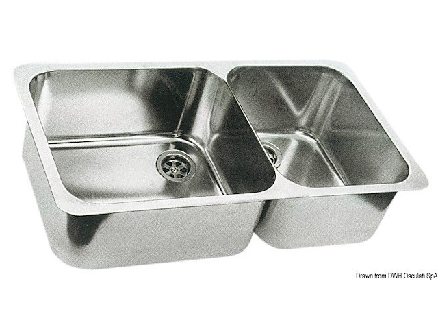 Lavello doppio 600 x 320 mm inox