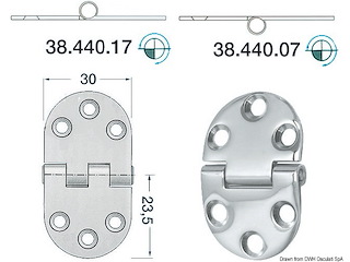 Cerniera inox a incasso 47x30 mm