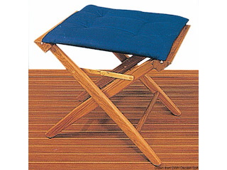 Sgabello con tela blu imbottita