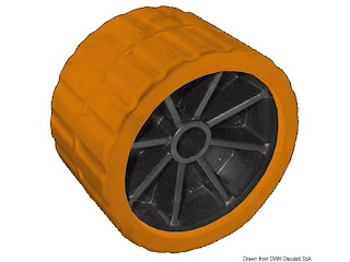 Rullo laterale arancio 75 mm Ø foro 15 mm