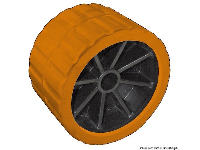 Rullo laterale arancio 75 mm Ø foro 15 mm