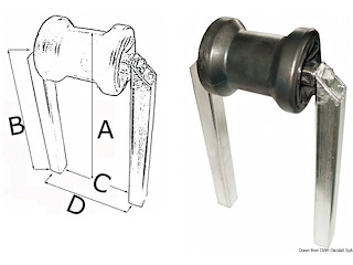 Rullo centrale piccolo tubo 40 x 40 mm