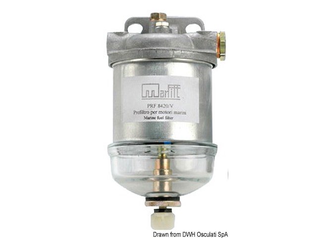 Filtro gasolio coppa in vetro 65l/h