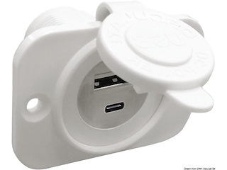 Presa incasso doppia USB Type-A + Type-C bianca
